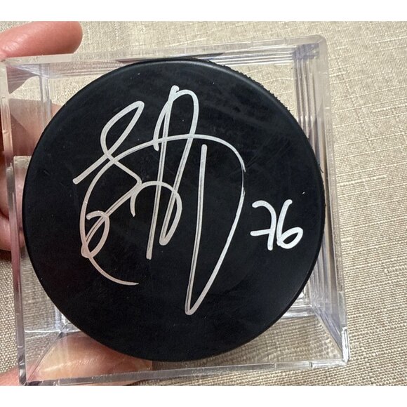 Autographed Evgeny Artyukhin Hockey Puck With Display Case - Picture 2 of 3